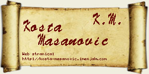 Kosta Mašanović vizit kartica